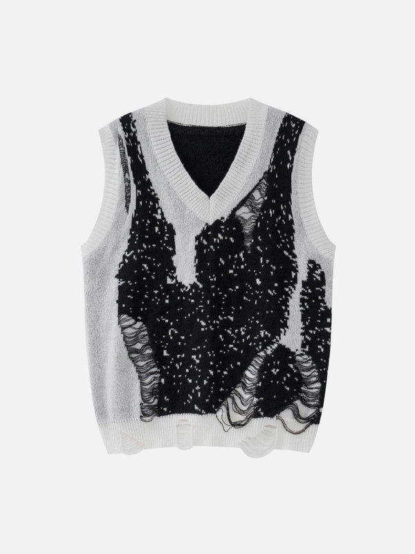 Lacezy - "Tangle" Color Mixing Knit Sweater Vest- Streetwear Fashion - lacezy.com