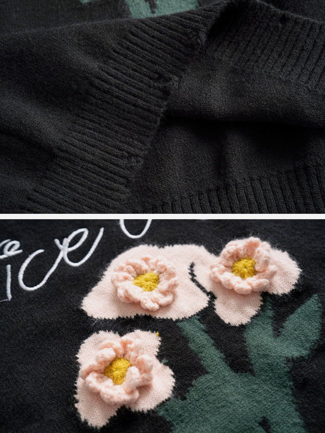 Lacezy - Three-Dimensional Flowers Sweater- Streetwear Fashion - lacezy.com