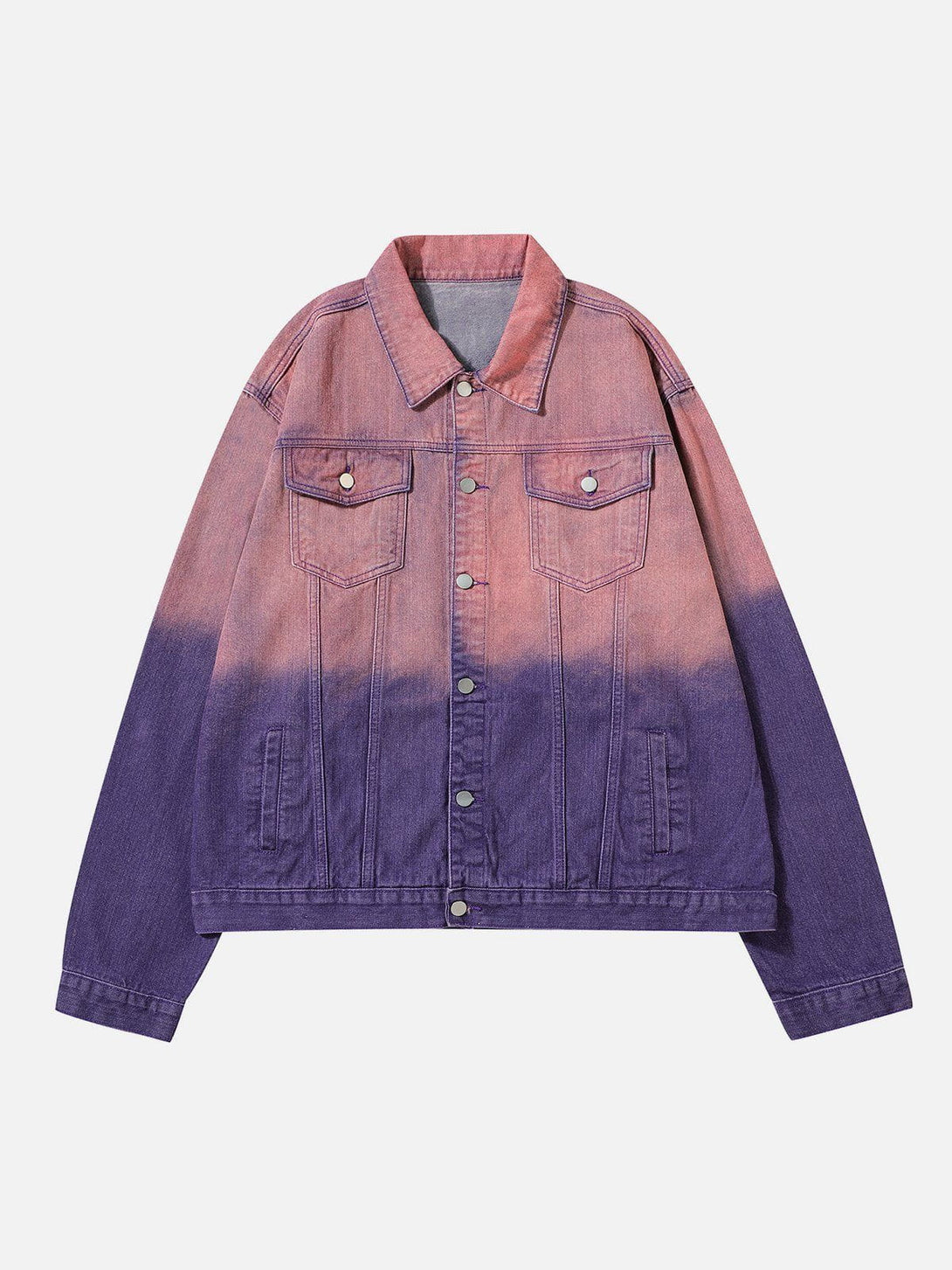 Lacezy - Tie Dye Gradient Denim Jacket- Streetwear Fashion - lacezy.com