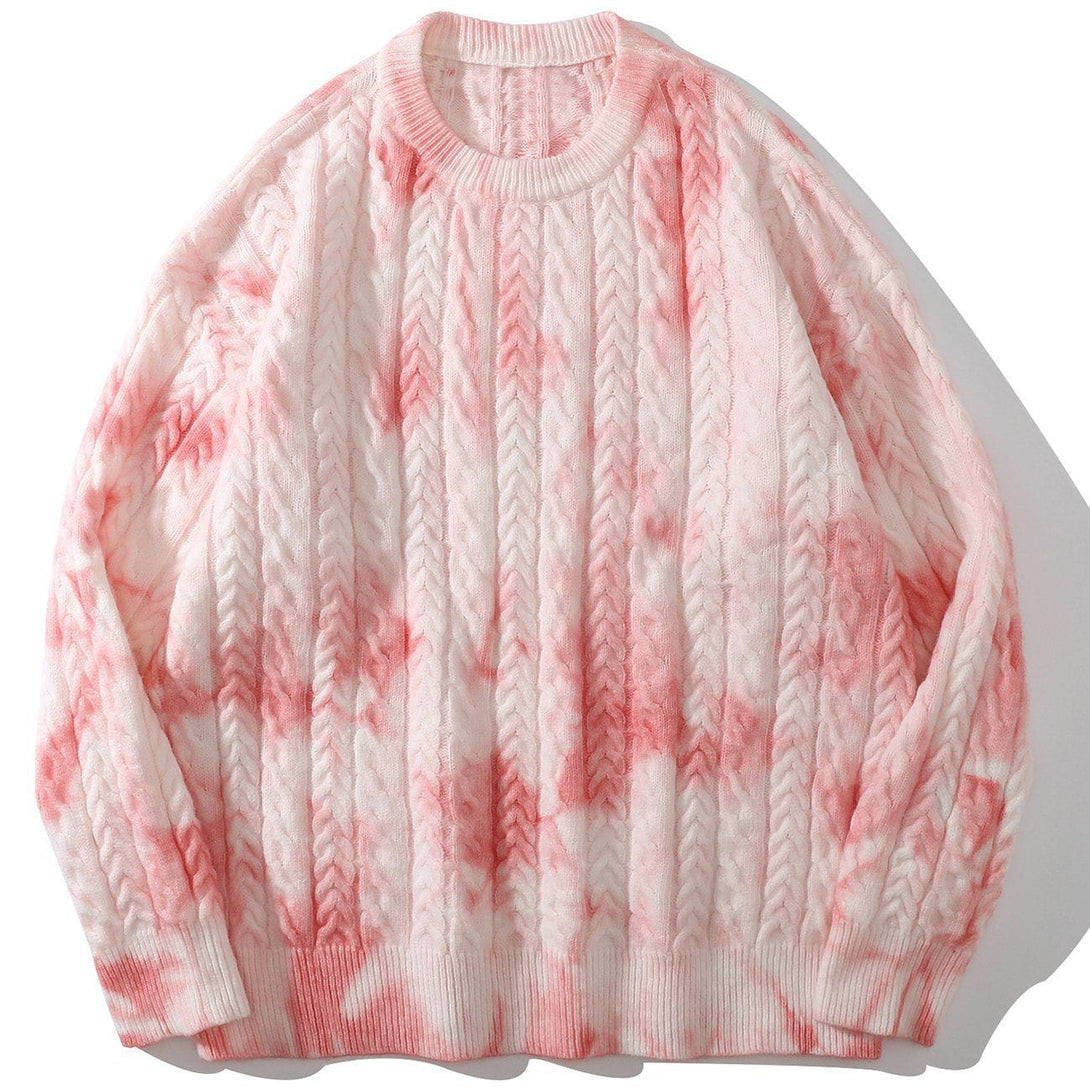 Lacezy - Tie Dye Knit Sweater- Streetwear Fashion - lacezy.com