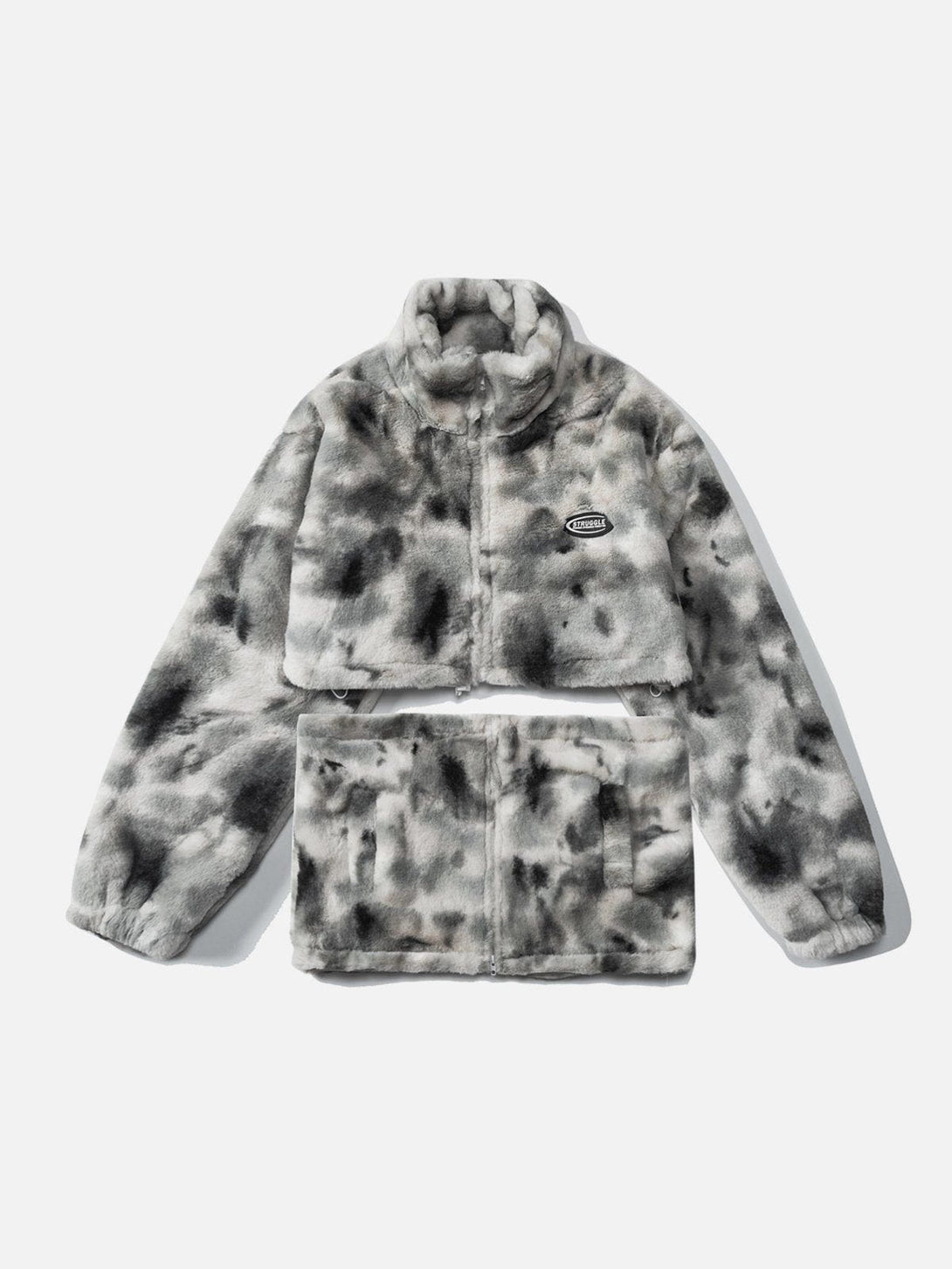 Lacezy - Tie-Dye Two-Wear Sherpa Suit- Streetwear Fashion - lacezy.com