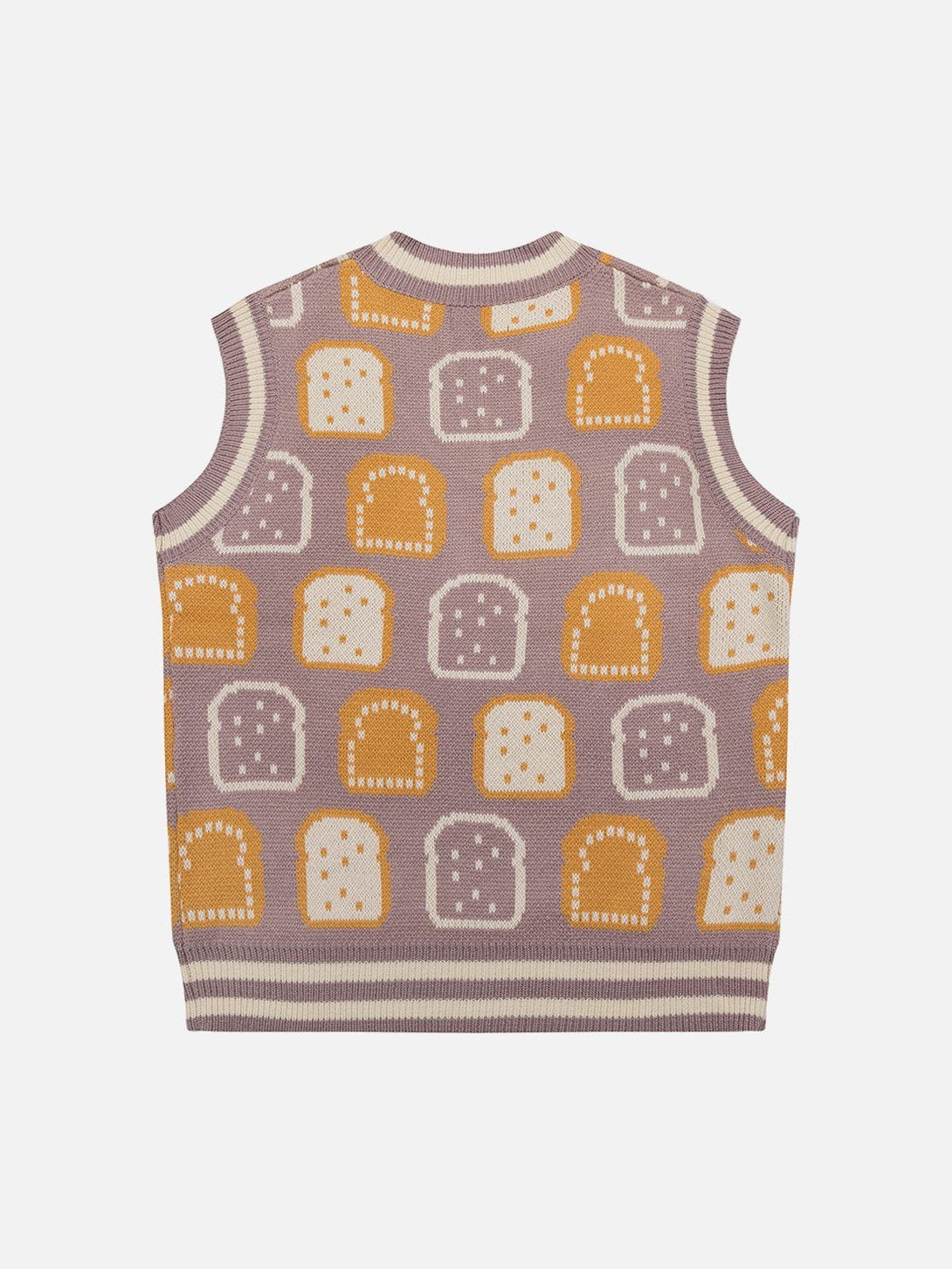 Lacezy - Toast Jacquard Sweater Vest- Streetwear Fashion - lacezy.com