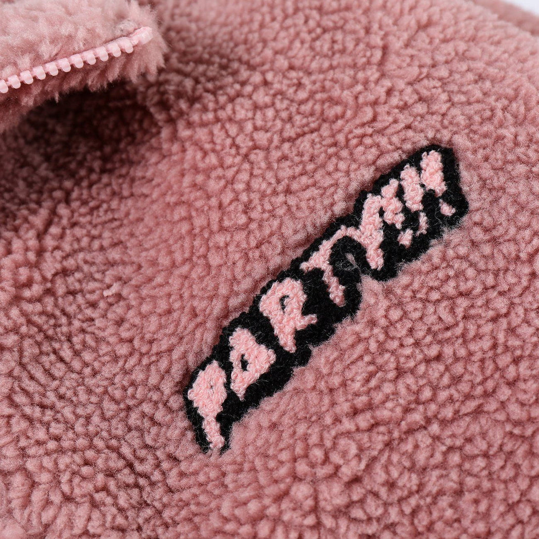 Lacezy - Towel Embroidered Reversible Sherpa Winter Coat- Streetwear Fashion - lacezy.com