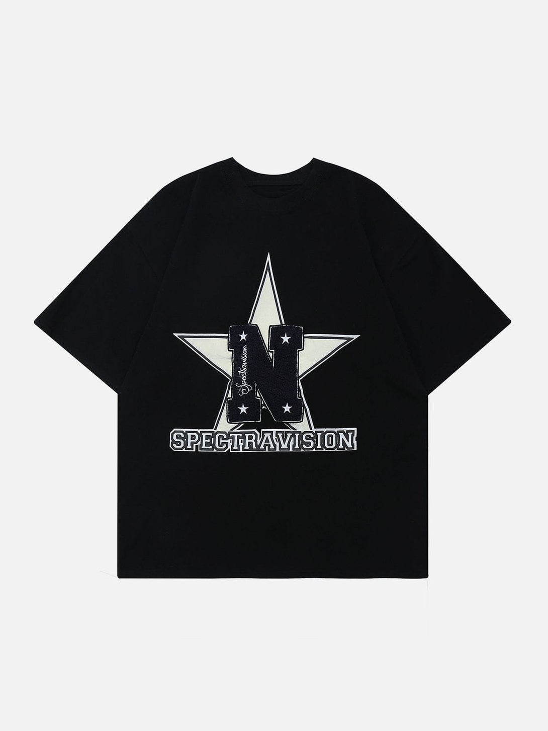 Lacezy - Towel Embroidery Star Print Tee- Streetwear Fashion - lacezy.com