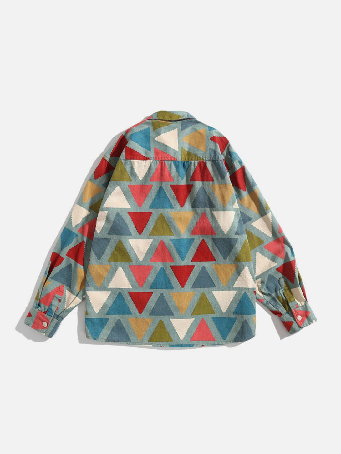 Lacezy - Triangle Clashing Colors Shacket- Streetwear Fashion - lacezy.com