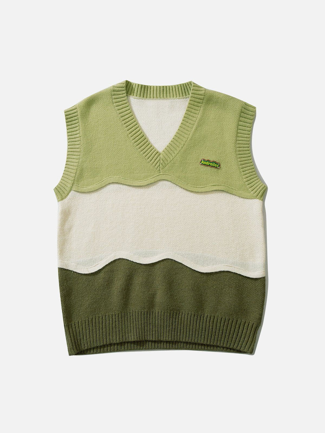 Lacezy - Tricolor Stitching Stripes Sweater Vest- Streetwear Fashion - lacezy.com