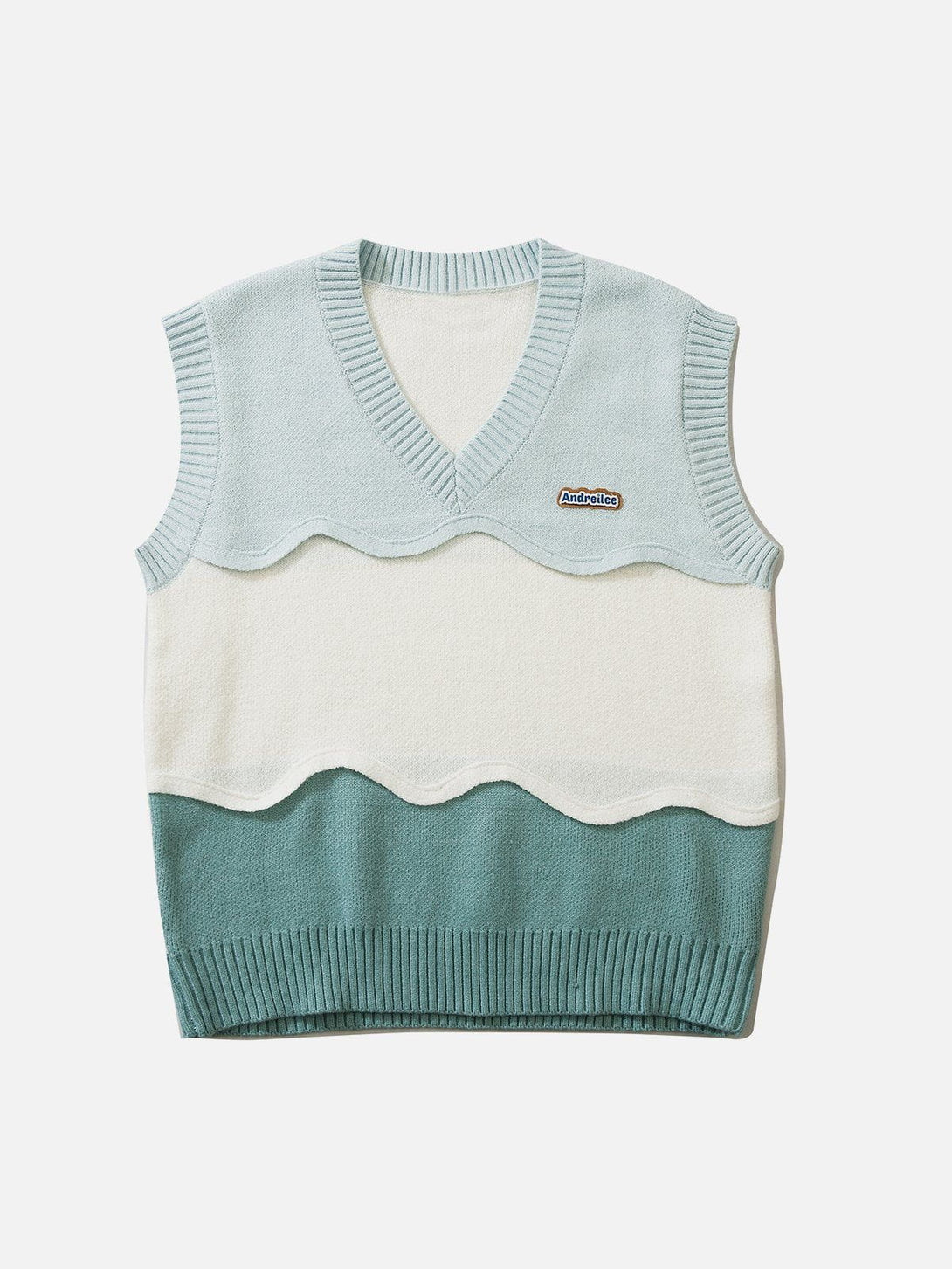 Lacezy - Tricolor Stitching Stripes Sweater Vest- Streetwear Fashion - lacezy.com