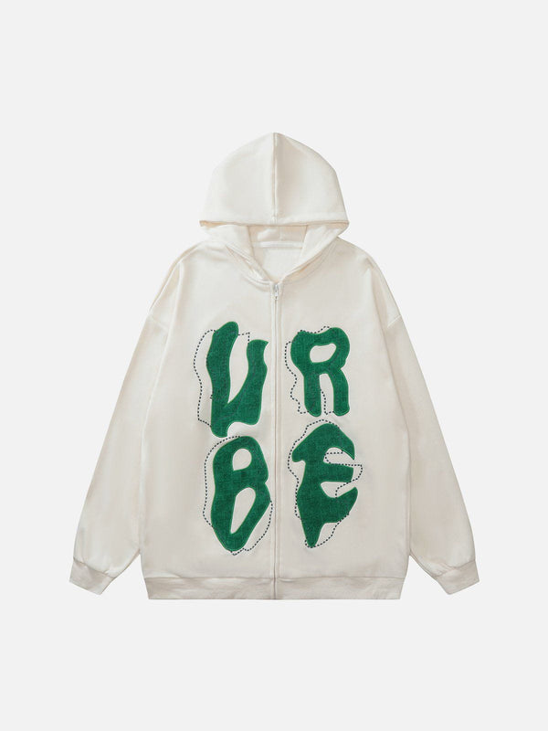 Lacezy - "URBE" Print Loose Hoodie- Streetwear Fashion - lacezy.com