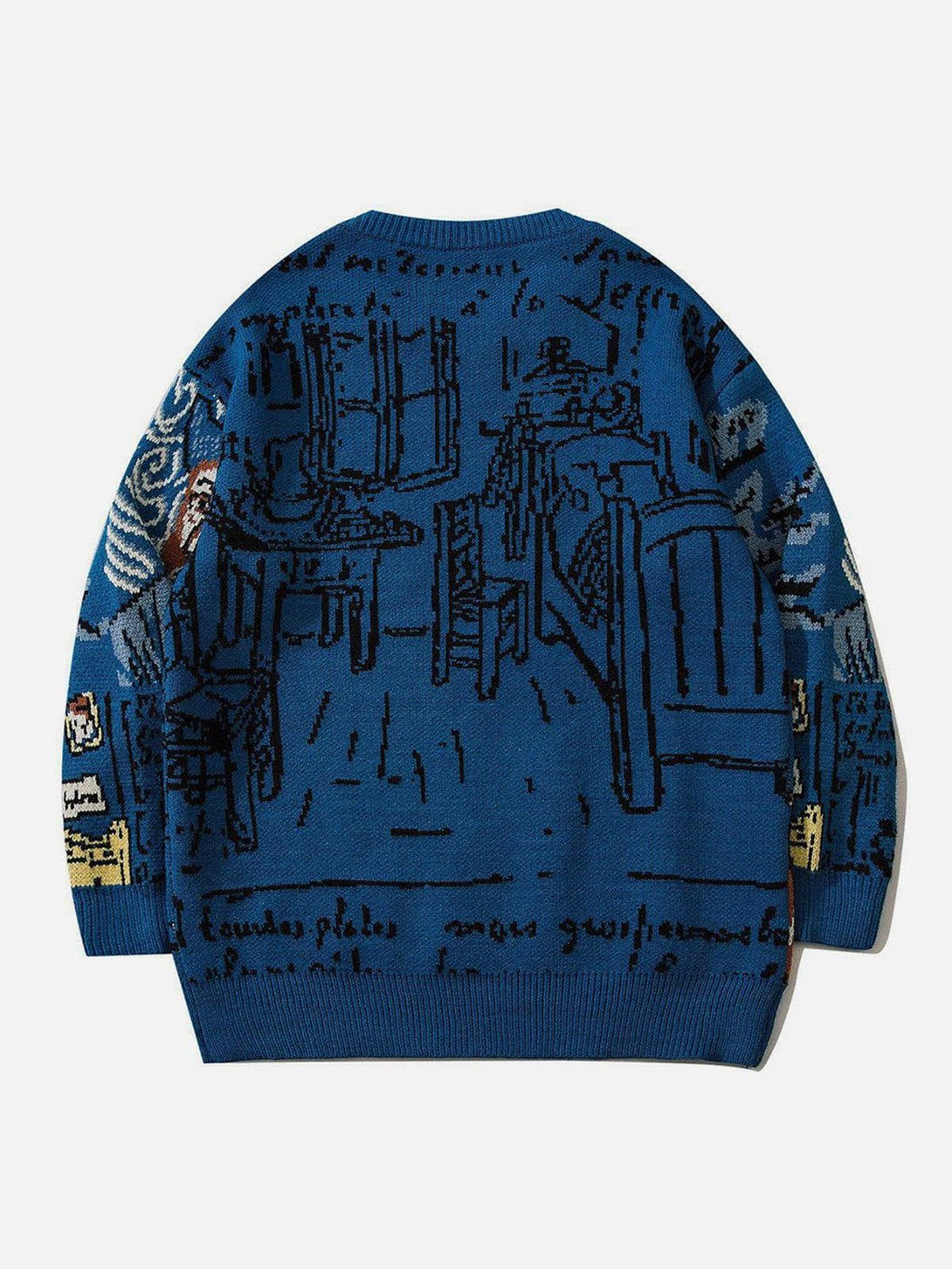 Lacezy - Van Gogh Oil Painting Knit Sweater- Streetwear Fashion - lacezy.com