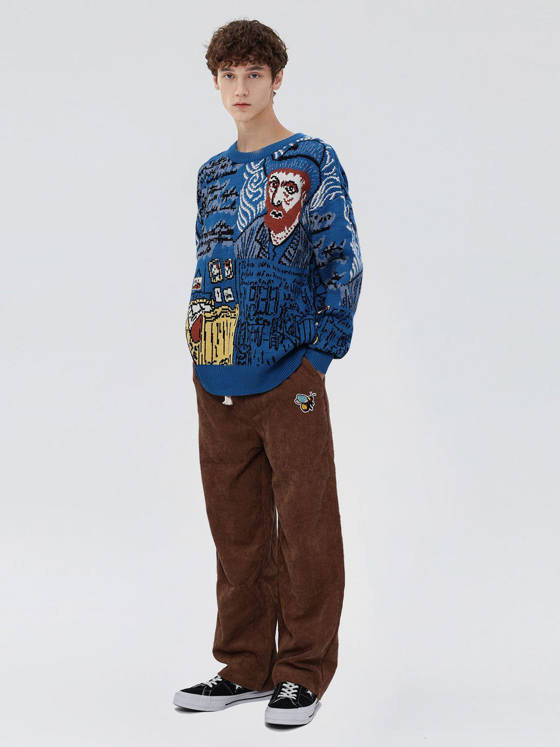 Lacezy - Van Gogh Oil Painting Knit Sweater- Streetwear Fashion - lacezy.com