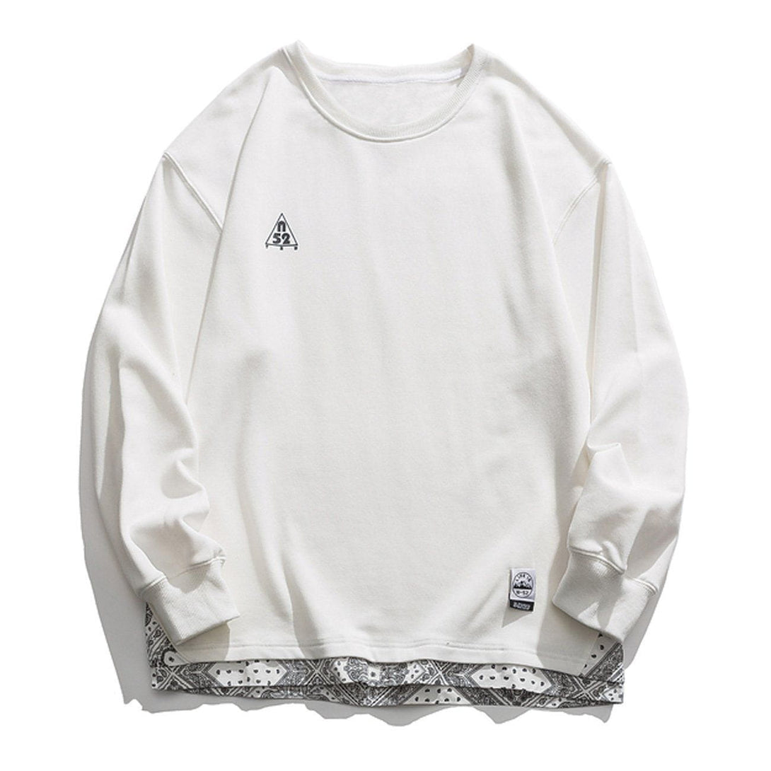 Lacezy - Vintage Bandana Panel Sweatshirt- Streetwear Fashion - lacezy.com