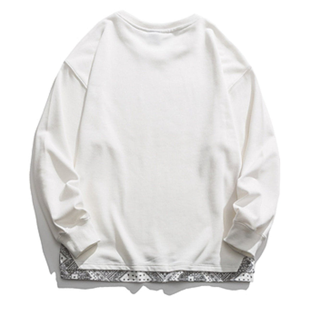 Lacezy - Vintage Bandana Panel Sweatshirt- Streetwear Fashion - lacezy.com