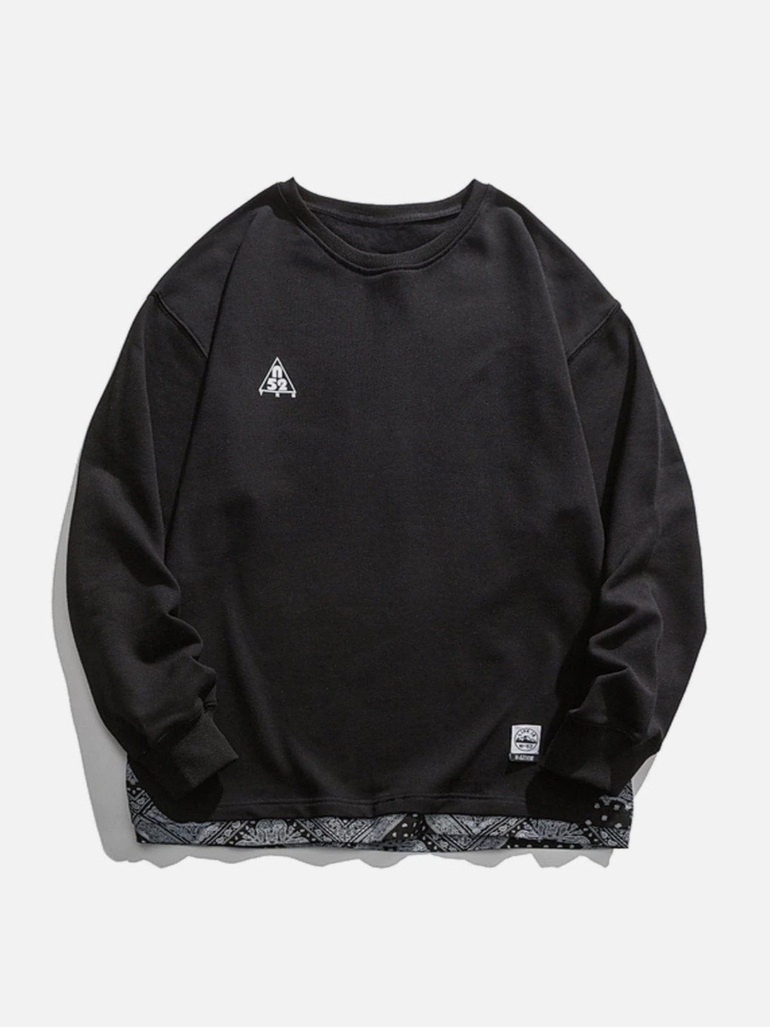 Lacezy - Vintage Bandana Panel Sweatshirt- Streetwear Fashion - lacezy.com