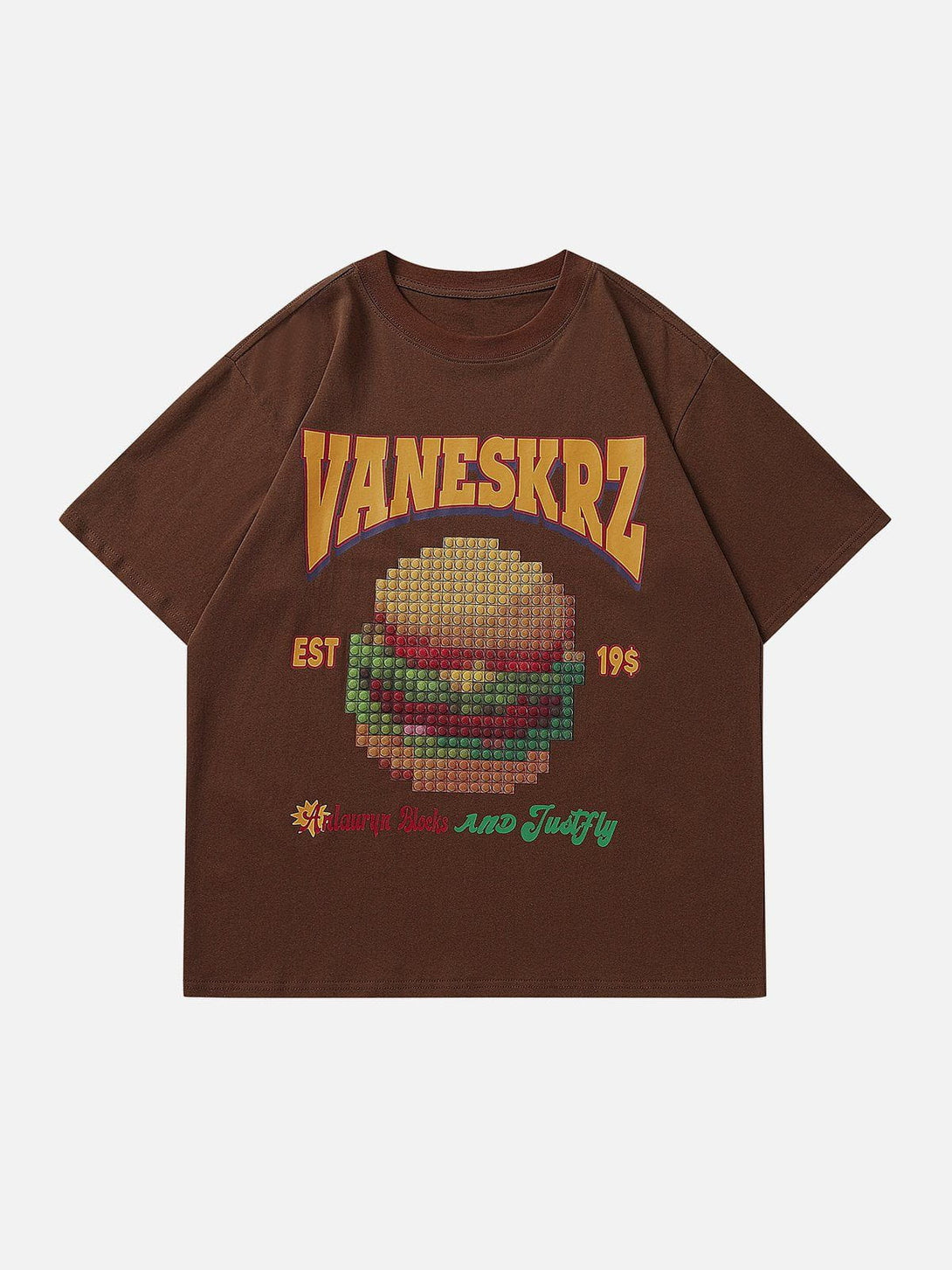 Lacezy - Vintage Burger Print Tee- Streetwear Fashion - lacezy.com