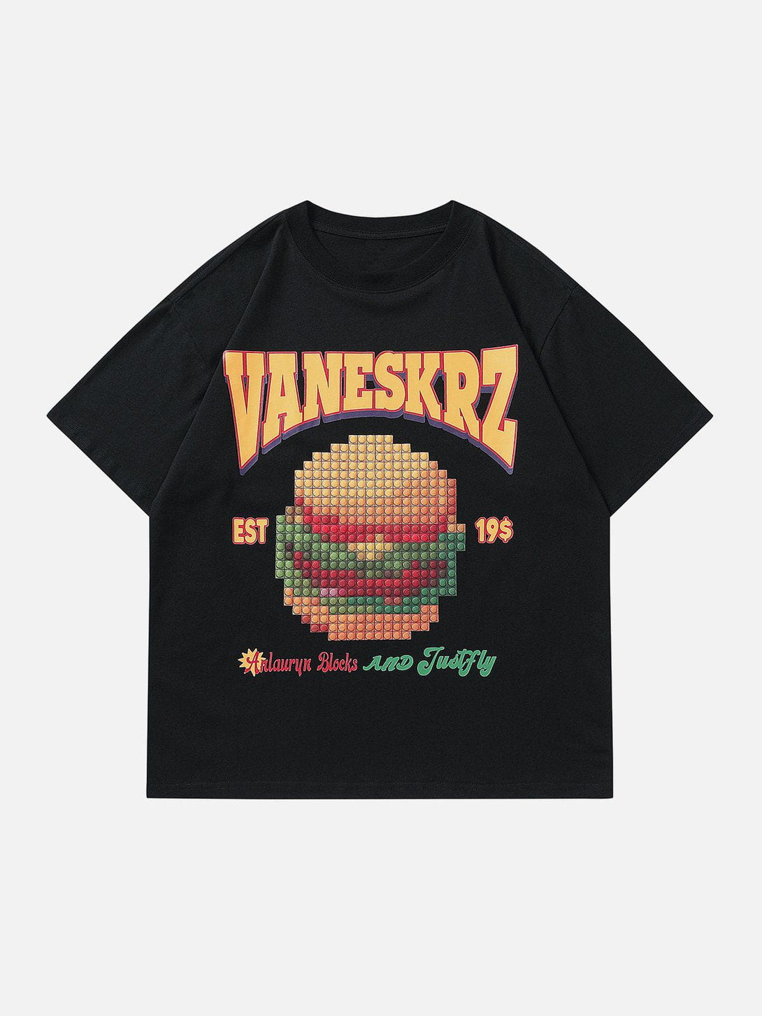 Lacezy - Vintage Burger Print Tee- Streetwear Fashion - lacezy.com