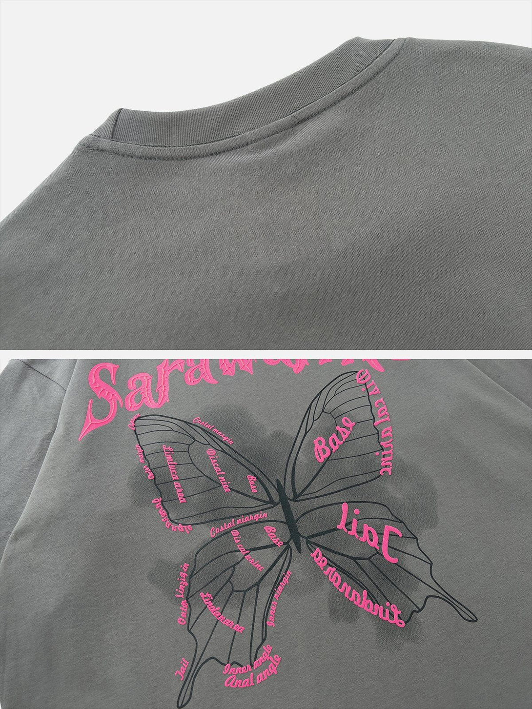 Lacezy - Vintage Butterfly Print Tee- Streetwear Fashion - lacezy.com