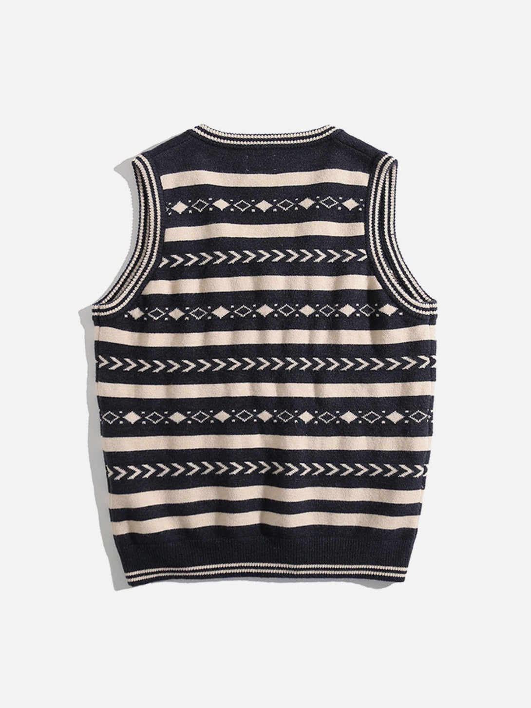 Lacezy - Vintage Clashing Embroidery Sweater Vest- Streetwear Fashion - lacezy.com