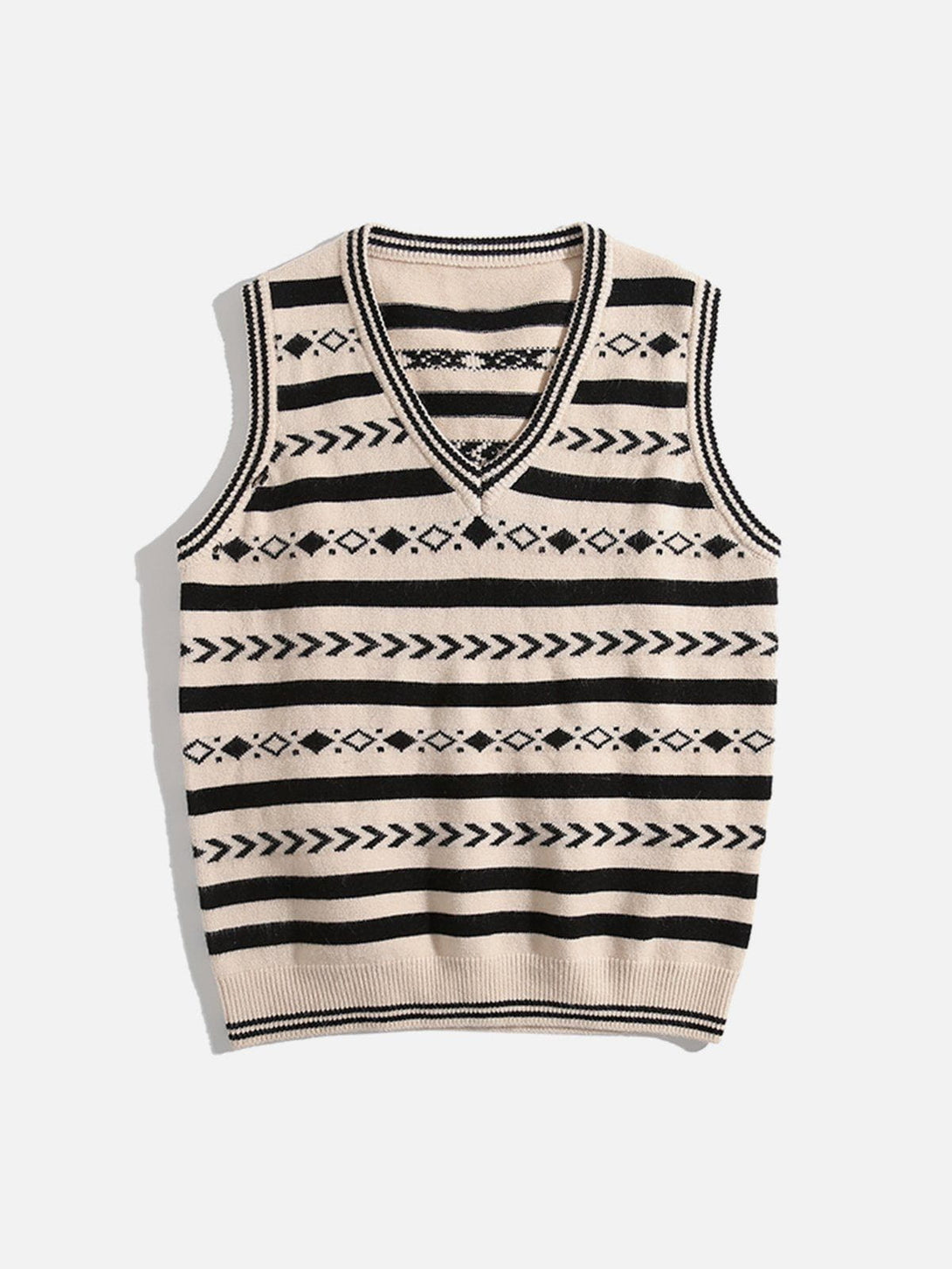 Lacezy - Vintage Clashing Embroidery Sweater Vest- Streetwear Fashion - lacezy.com