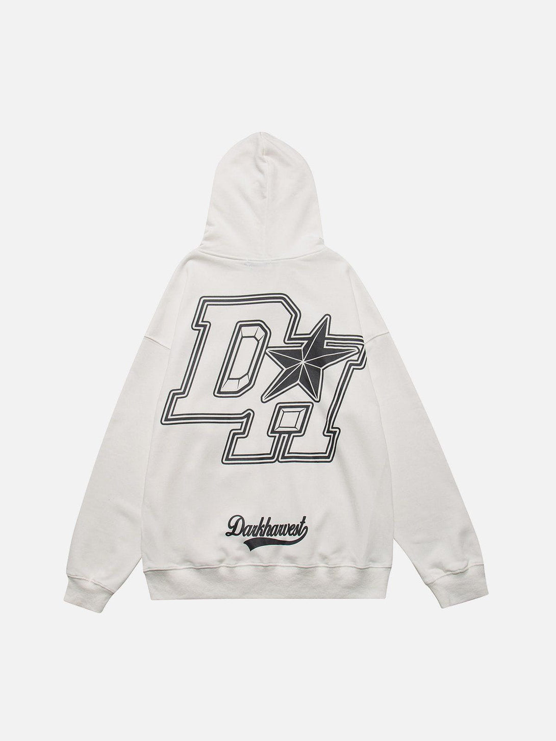 Lacezy - Vintage "DH" Print Hoodie- Streetwear Fashion - lacezy.com