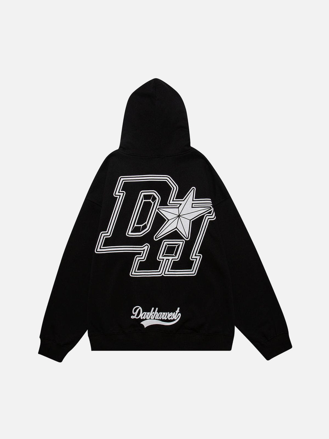 Lacezy - Vintage "DH" Print Hoodie- Streetwear Fashion - lacezy.com