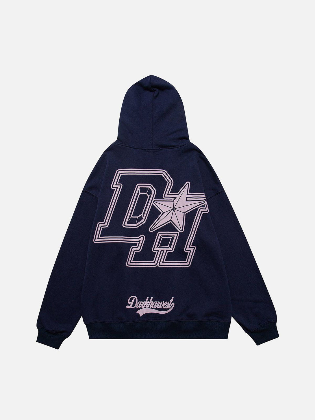 Lacezy - Vintage "DH" Print Hoodie- Streetwear Fashion - lacezy.com