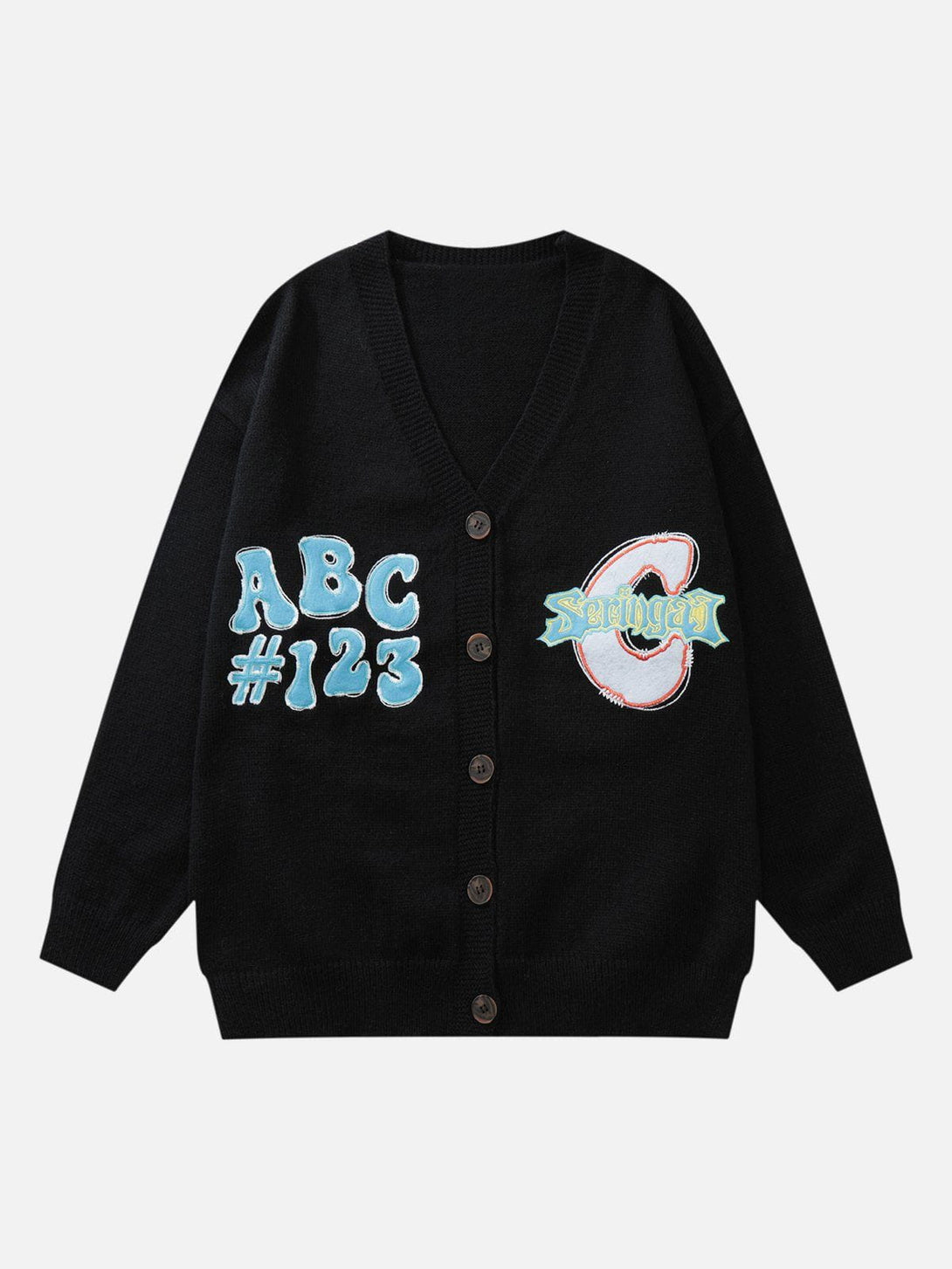 Lacezy - Vintage Embroidered Letters Cardigan- Streetwear Fashion - lacezy.com