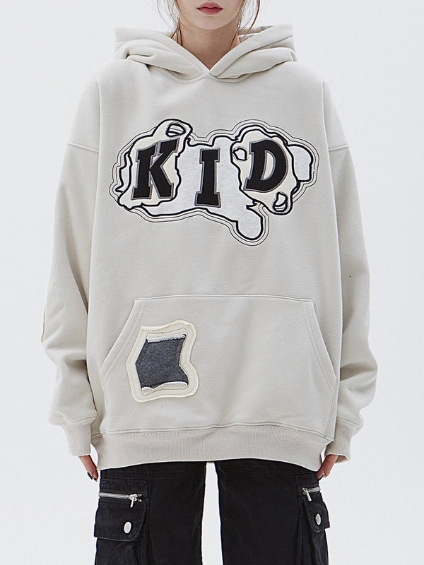 Lacezy - Vintage Embroidery Letter Hoodie- Streetwear Fashion - lacezy.com