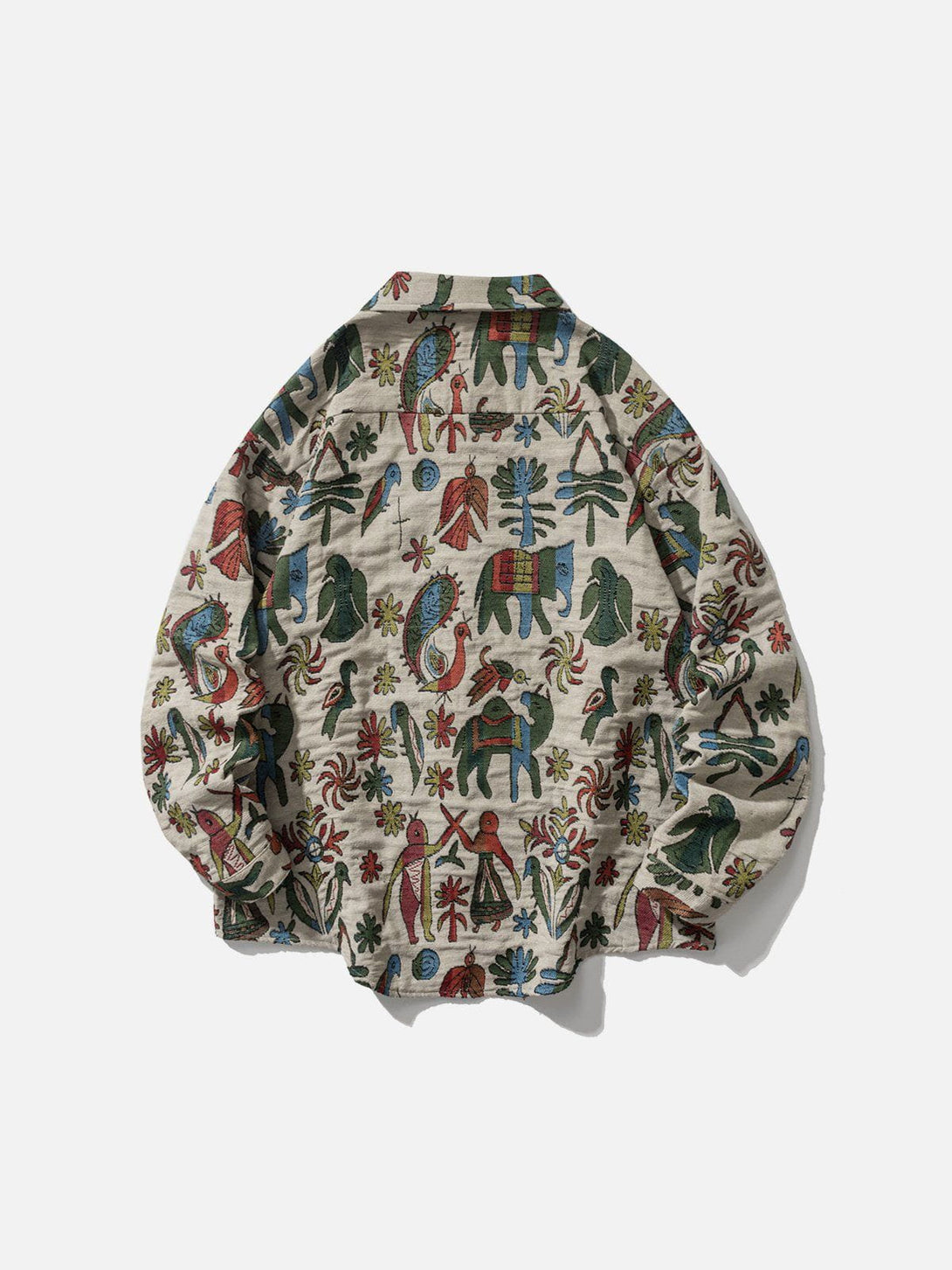 Lacezy - Vintage Floral Print Shacket- Streetwear Fashion - lacezy.com