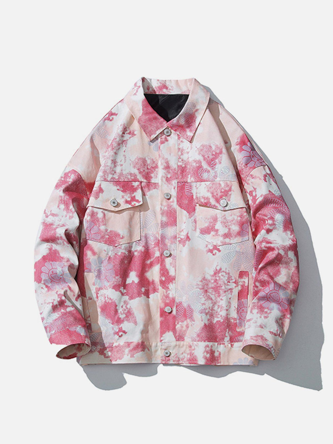 Lacezy - Vintage Floral Tie Dye Jacket- Streetwear Fashion - lacezy.com