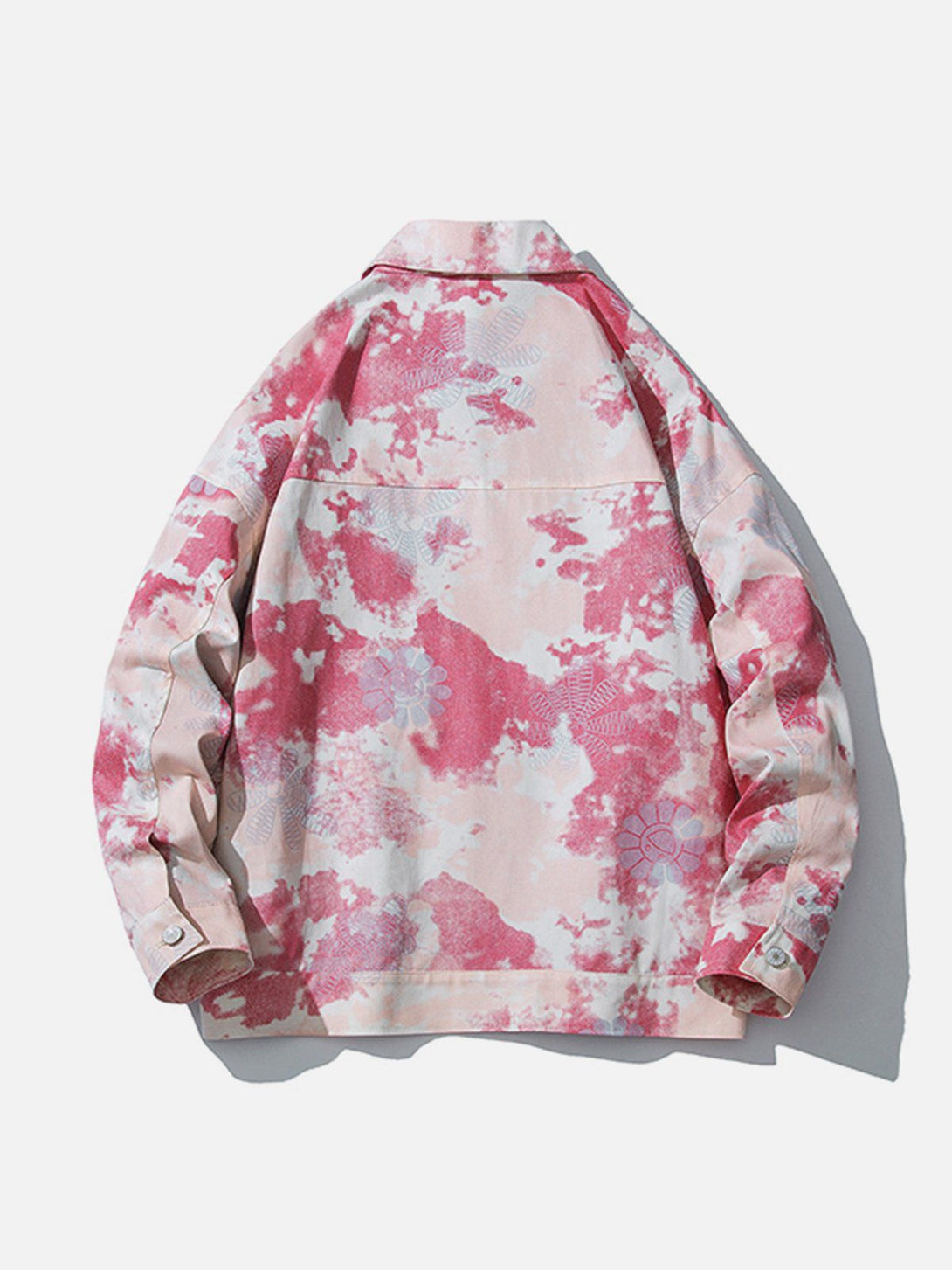 Lacezy - Vintage Floral Tie Dye Jacket- Streetwear Fashion - lacezy.com