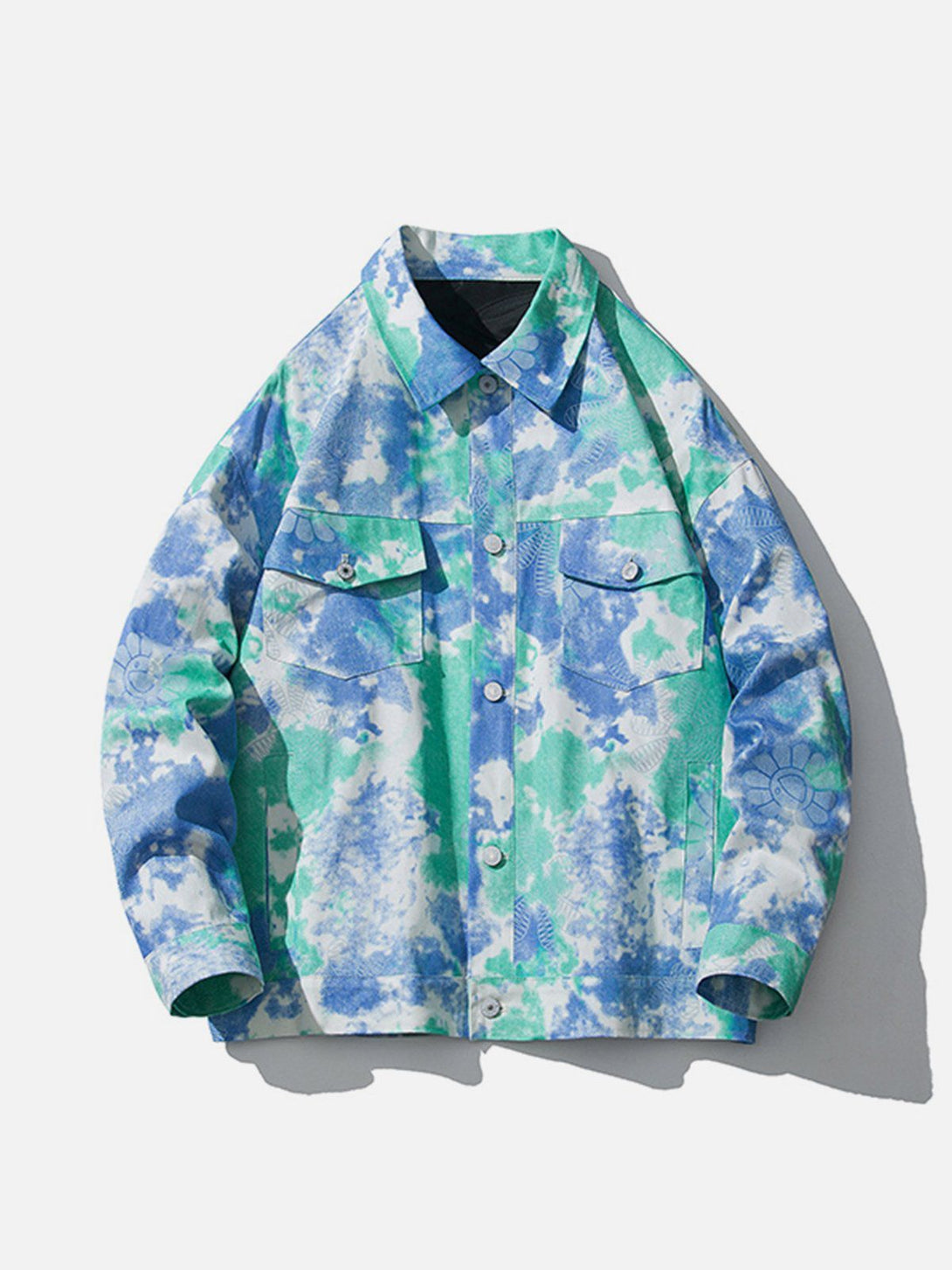 Lacezy - Vintage Floral Tie Dye Jacket- Streetwear Fashion - lacezy.com