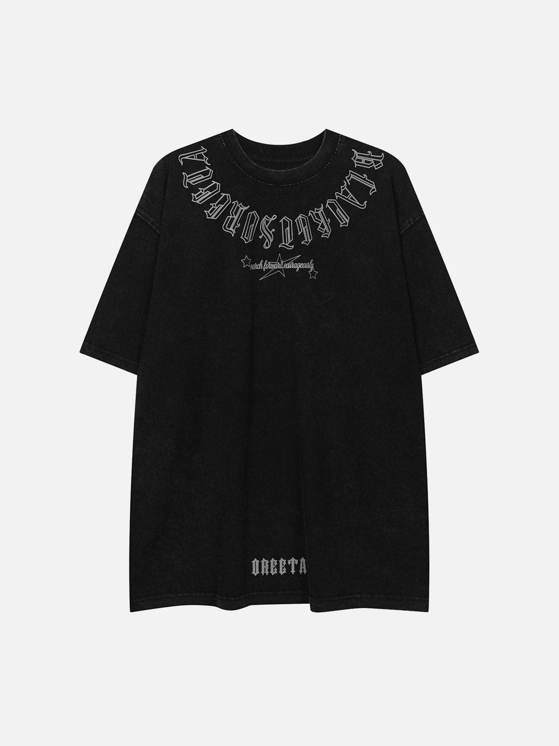 Lacezy - Vintage Gothic Letter Print Tee- Streetwear Fashion - lacezy.com