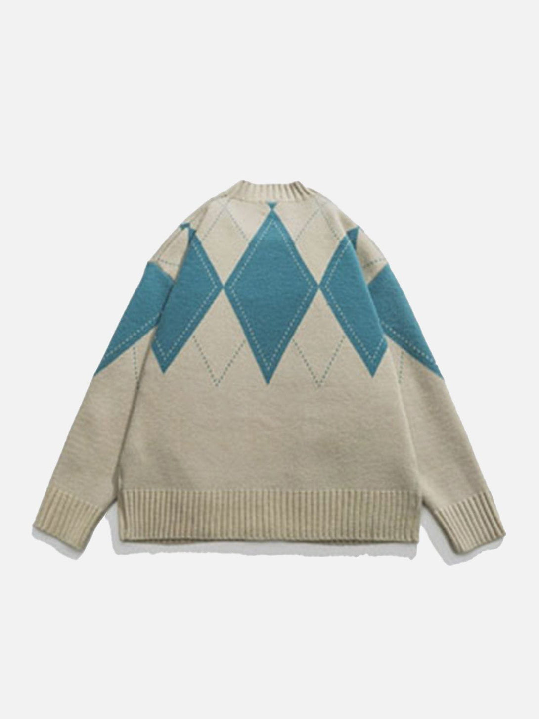 Lacezy - Vintage Rhombus Cardigan- Streetwear Fashion - lacezy.com