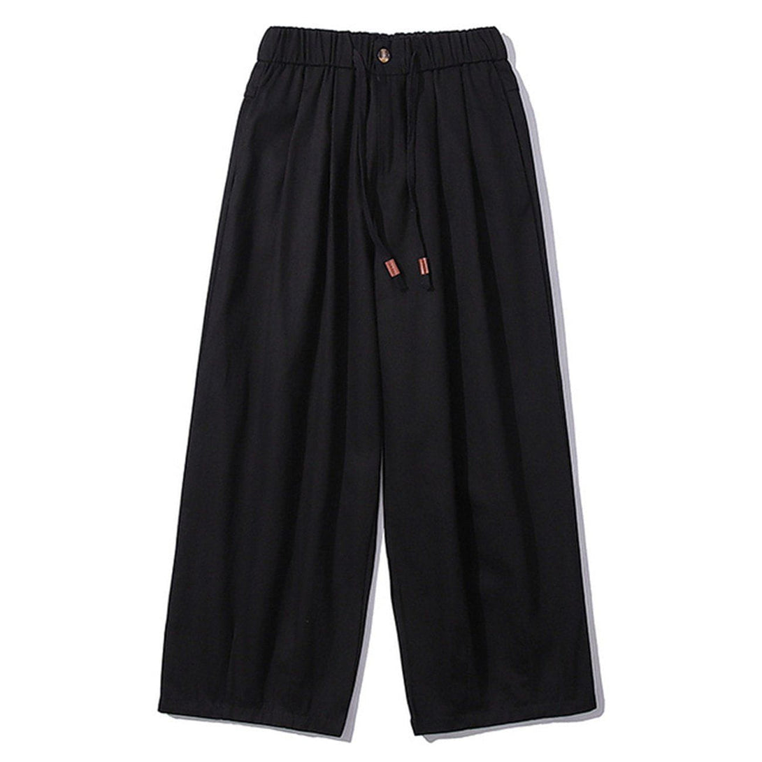 Lacezy - Vintage Solid Color Drawstring Pants- Streetwear Fashion - lacezy.com