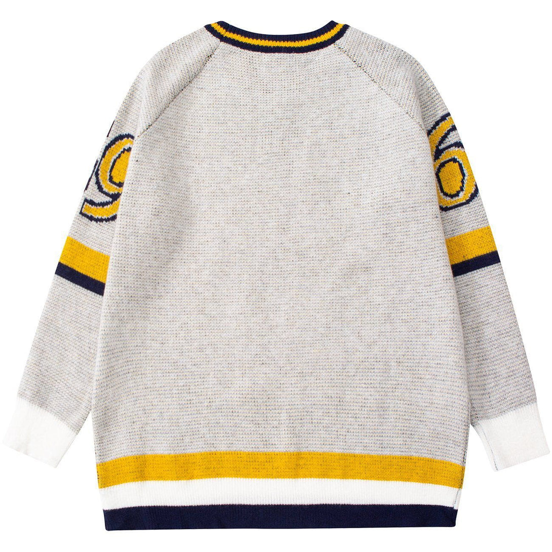 Lacezy - Vintage Stripe Knit Sweater- Streetwear Fashion - lacezy.com