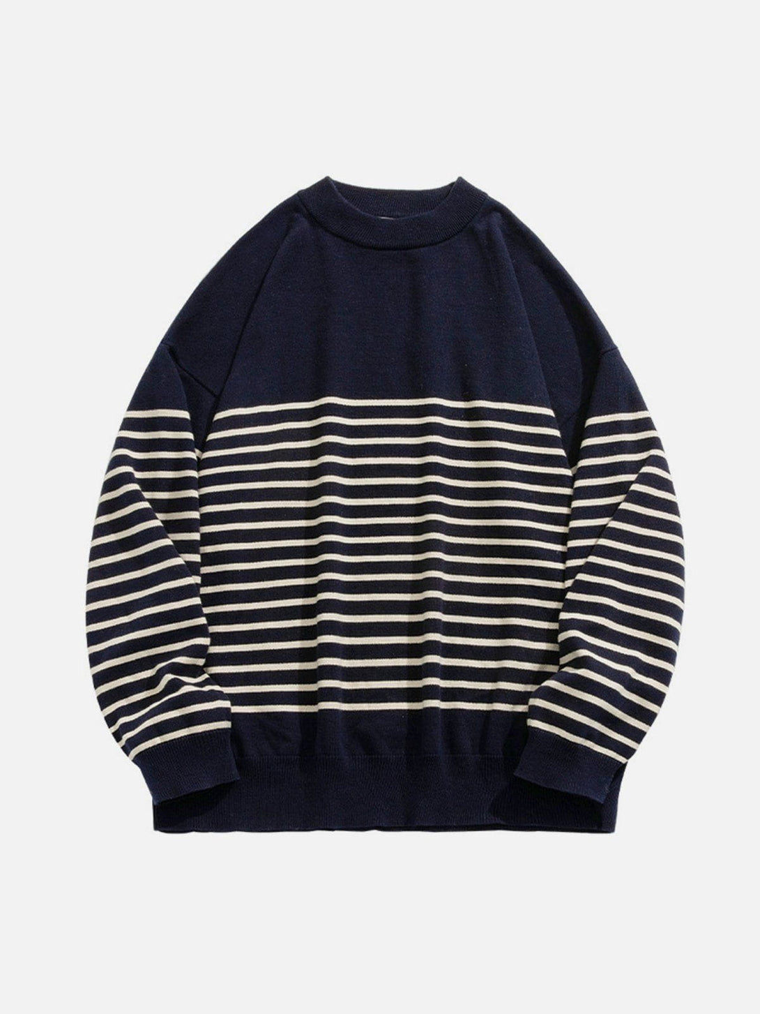 Lacezy - Vintage Striped Knit Sweater- Streetwear Fashion - lacezy.com