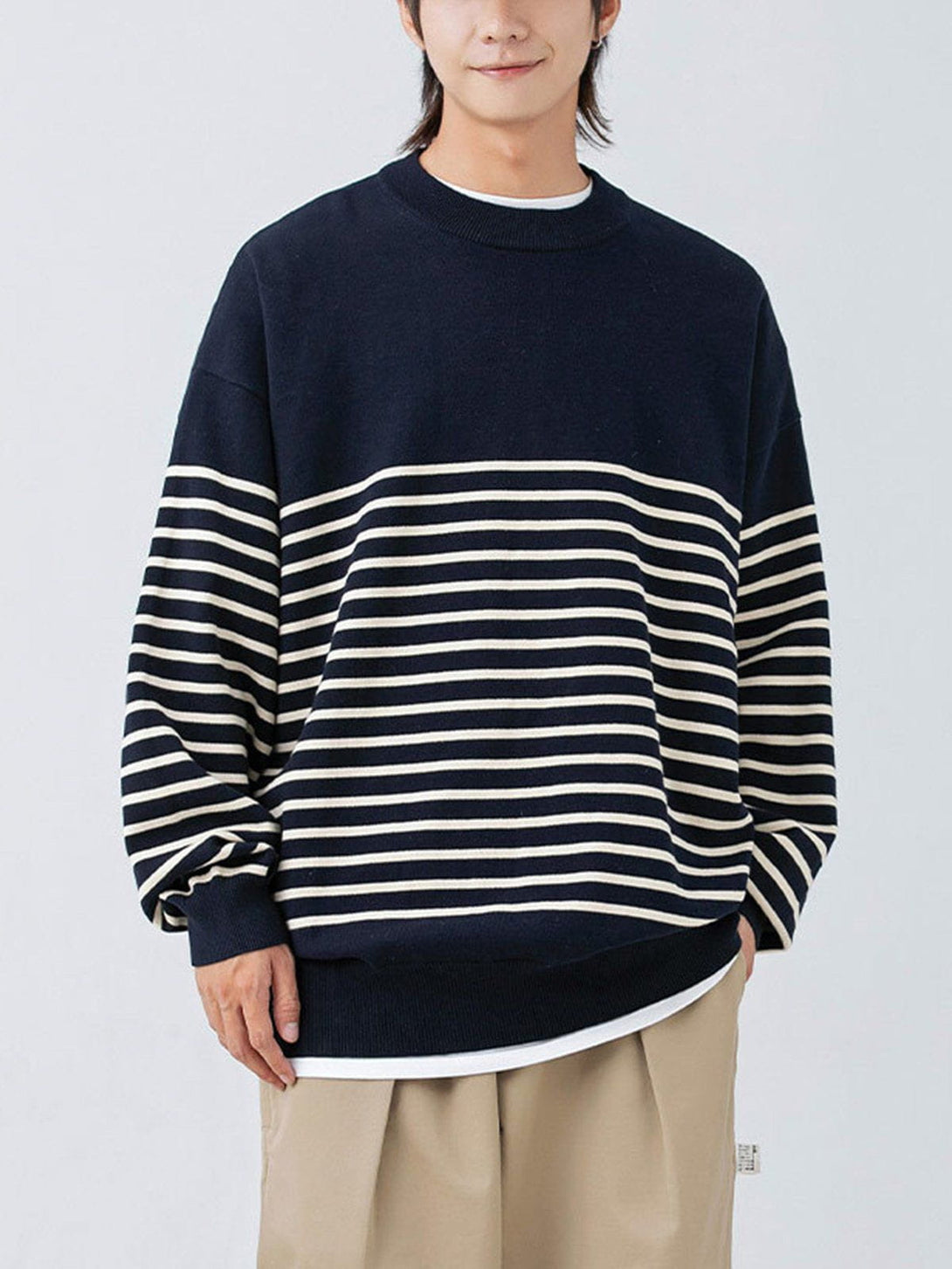 Lacezy - Vintage Striped Knit Sweater- Streetwear Fashion - lacezy.com