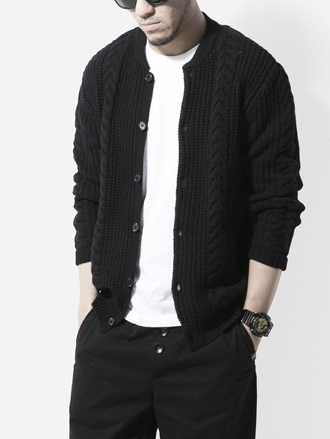 Lacezy - Vintage Twisted Knit Cardigan- Streetwear Fashion - lacezy.com