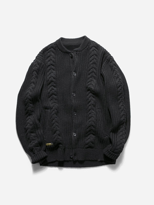 Lacezy - Vintage Twisted Knit Cardigan- Streetwear Fashion - lacezy.com