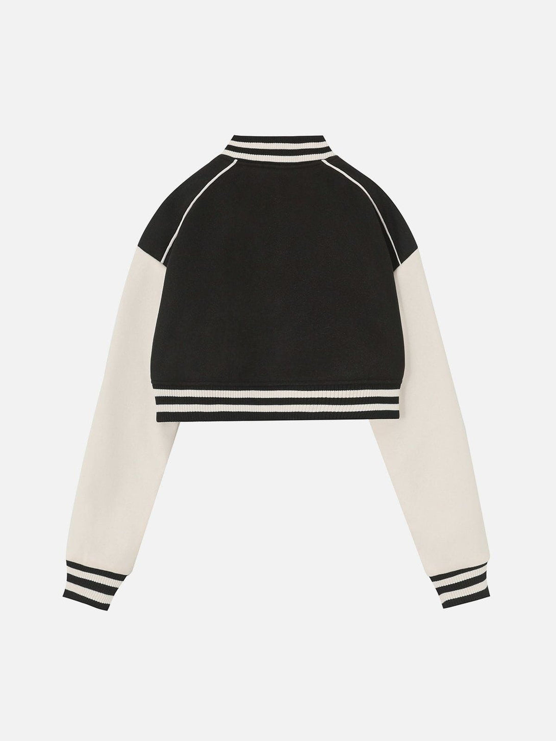 Lacezy - "WH" Embroidered Cropped Varsity Jacket- Streetwear Fashion - lacezy.com