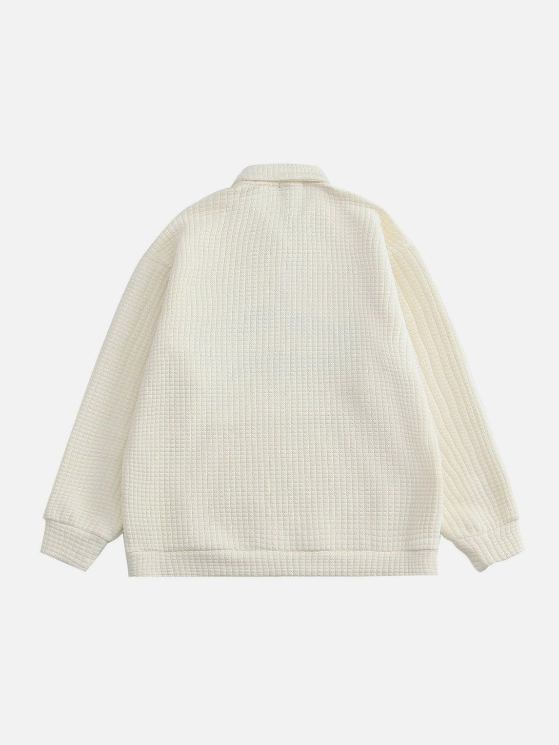 Lacezy - Waffle Lapel Sweatshirt- Streetwear Fashion - lacezy.com