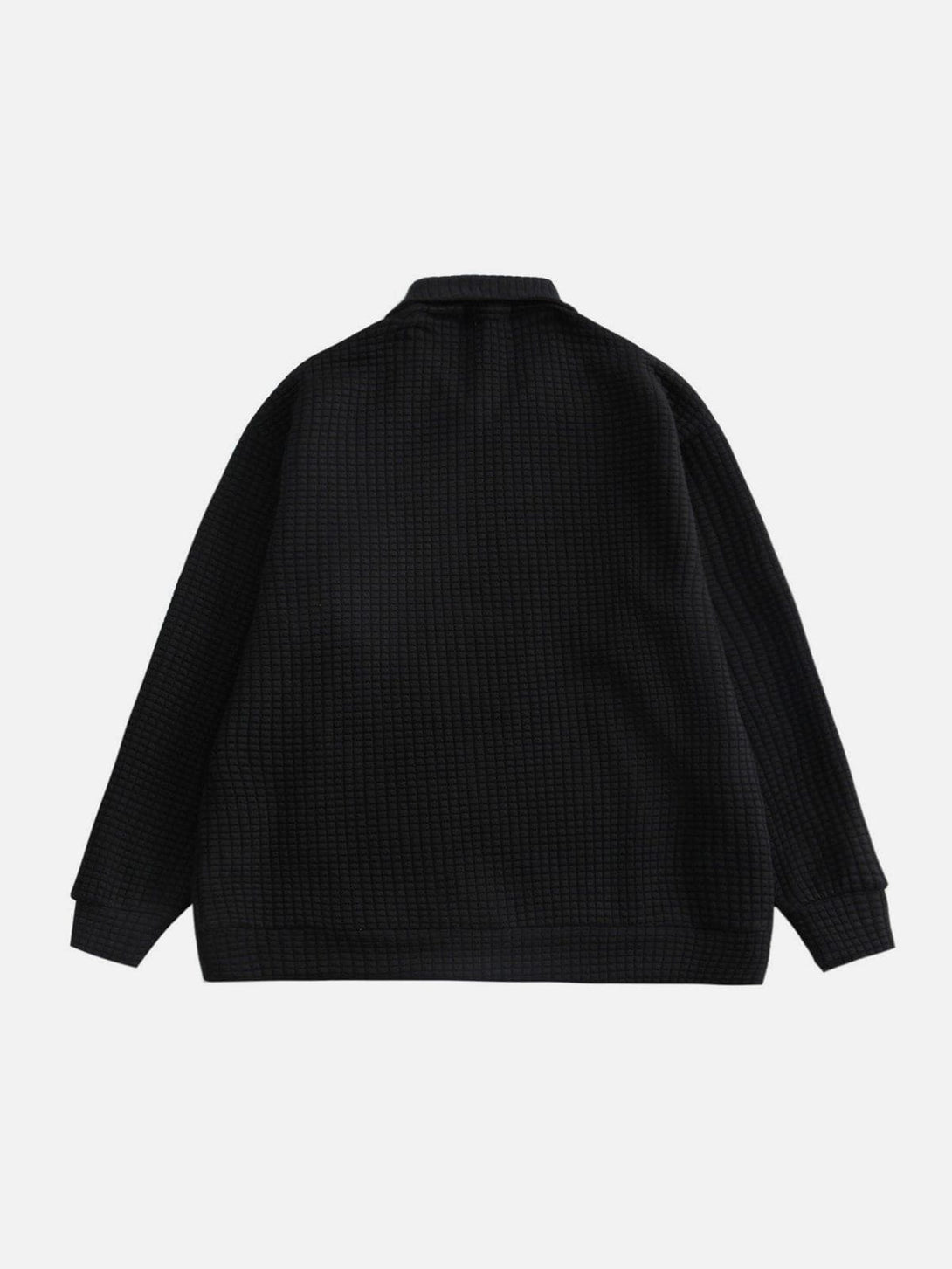 Lacezy - Waffle Lapel Sweatshirt- Streetwear Fashion - lacezy.com