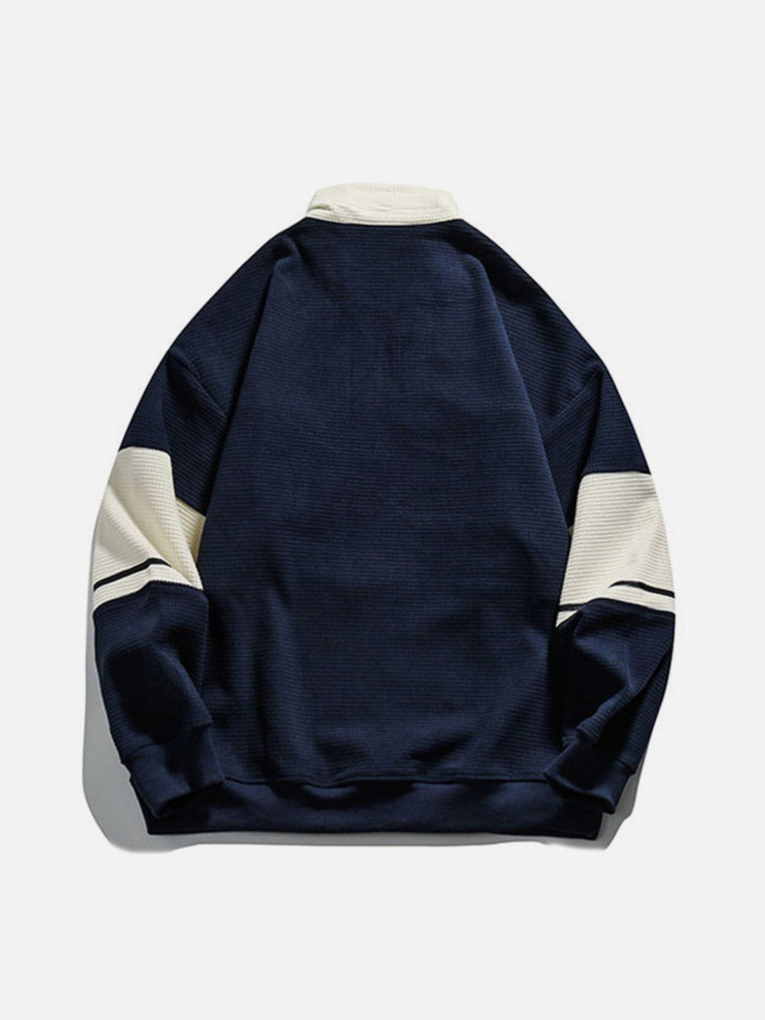 Lacezy - Waffle Patchwork Sweatshirt- Streetwear Fashion - lacezy.com