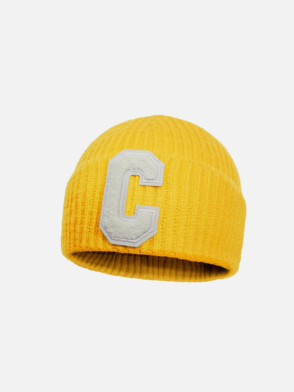 Lacezy - Warm Curled "C" Letter Knitted Hat- Streetwear Fashion - lacezy.com