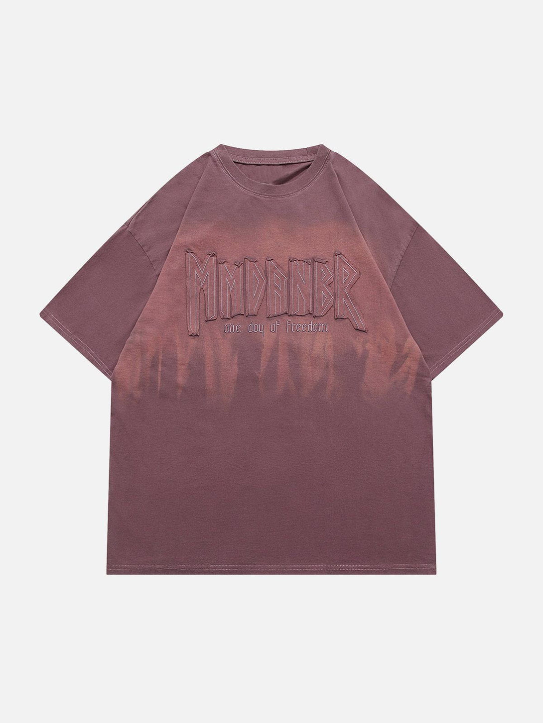 Lacezy - Washed Gradient 3D Embroidery Tee- Streetwear Fashion - lacezy.com