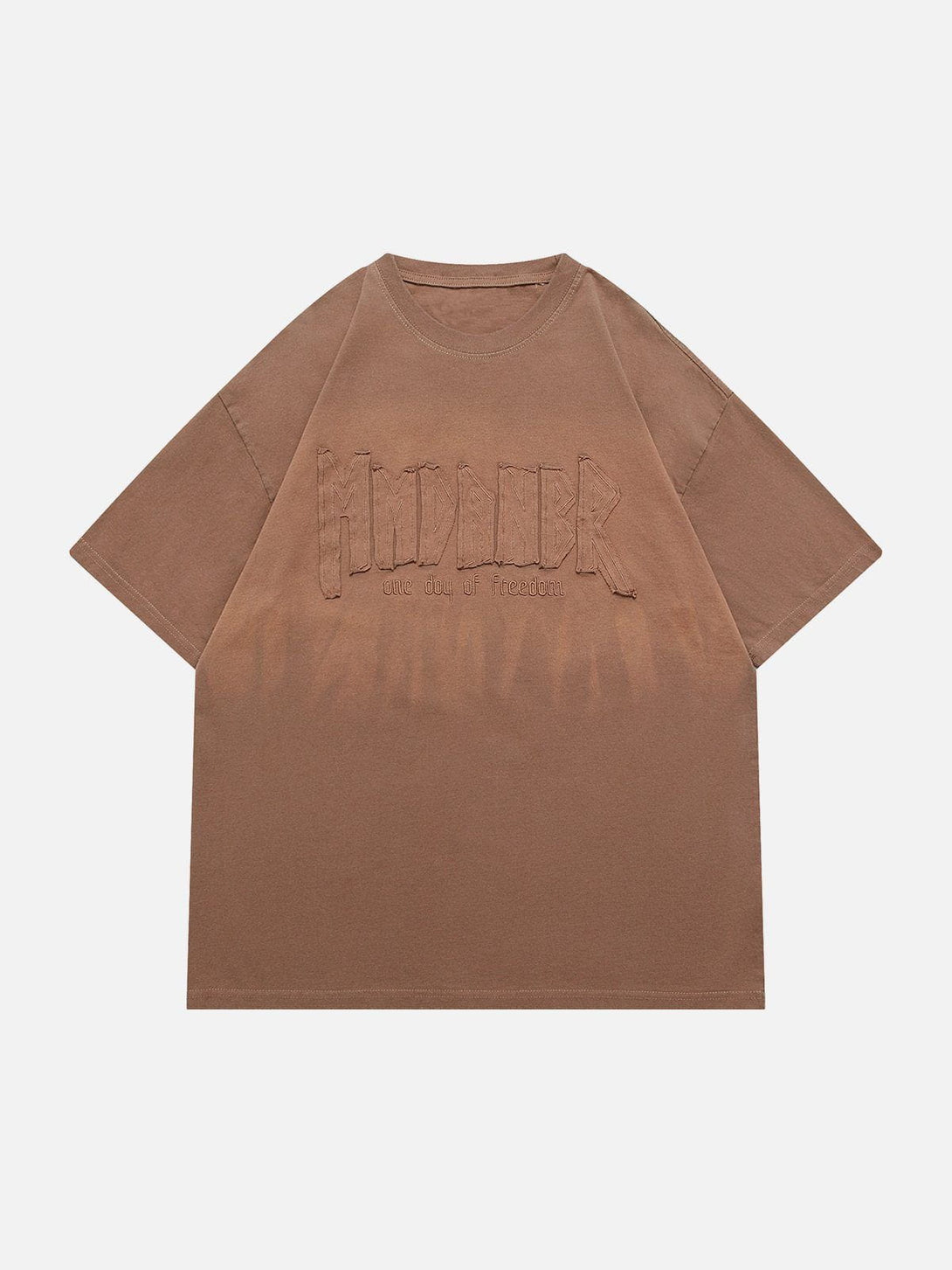 Lacezy - Washed Gradient 3D Embroidery Tee- Streetwear Fashion - lacezy.com