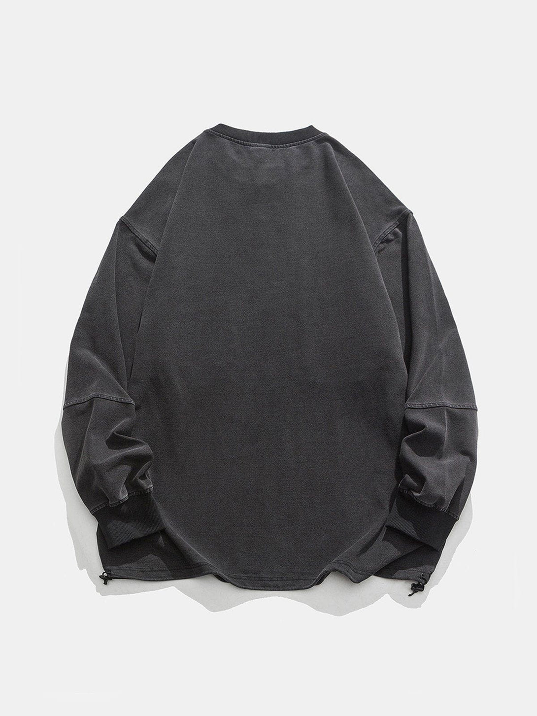 Lacezy - Washed Patch Large Pocket Sweatshirt- Streetwear Fashion - lacezy.com