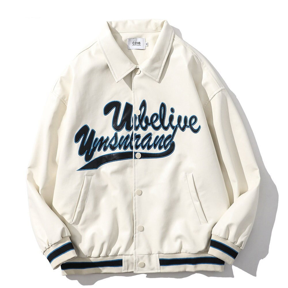 Lacezy - White BELIVE Jacket- Streetwear Fashion - lacezy.com