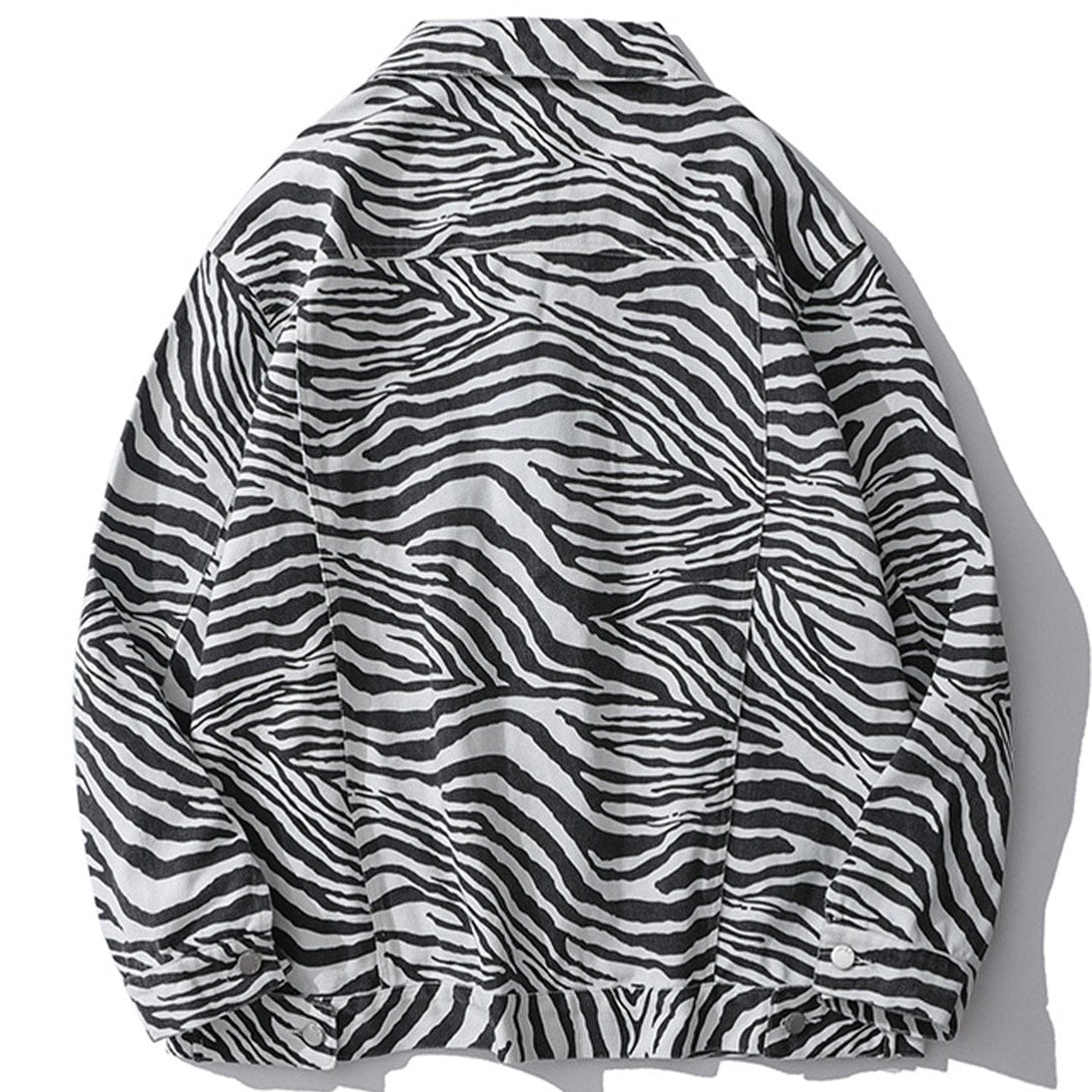 Lacezy - Zebra Pattern Jacket- Streetwear Fashion - lacezy.com