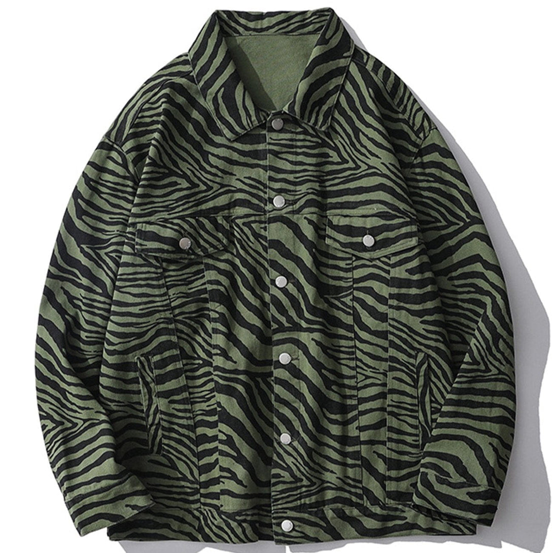 Lacezy - Zebra Pattern Jacket- Streetwear Fashion - lacezy.com